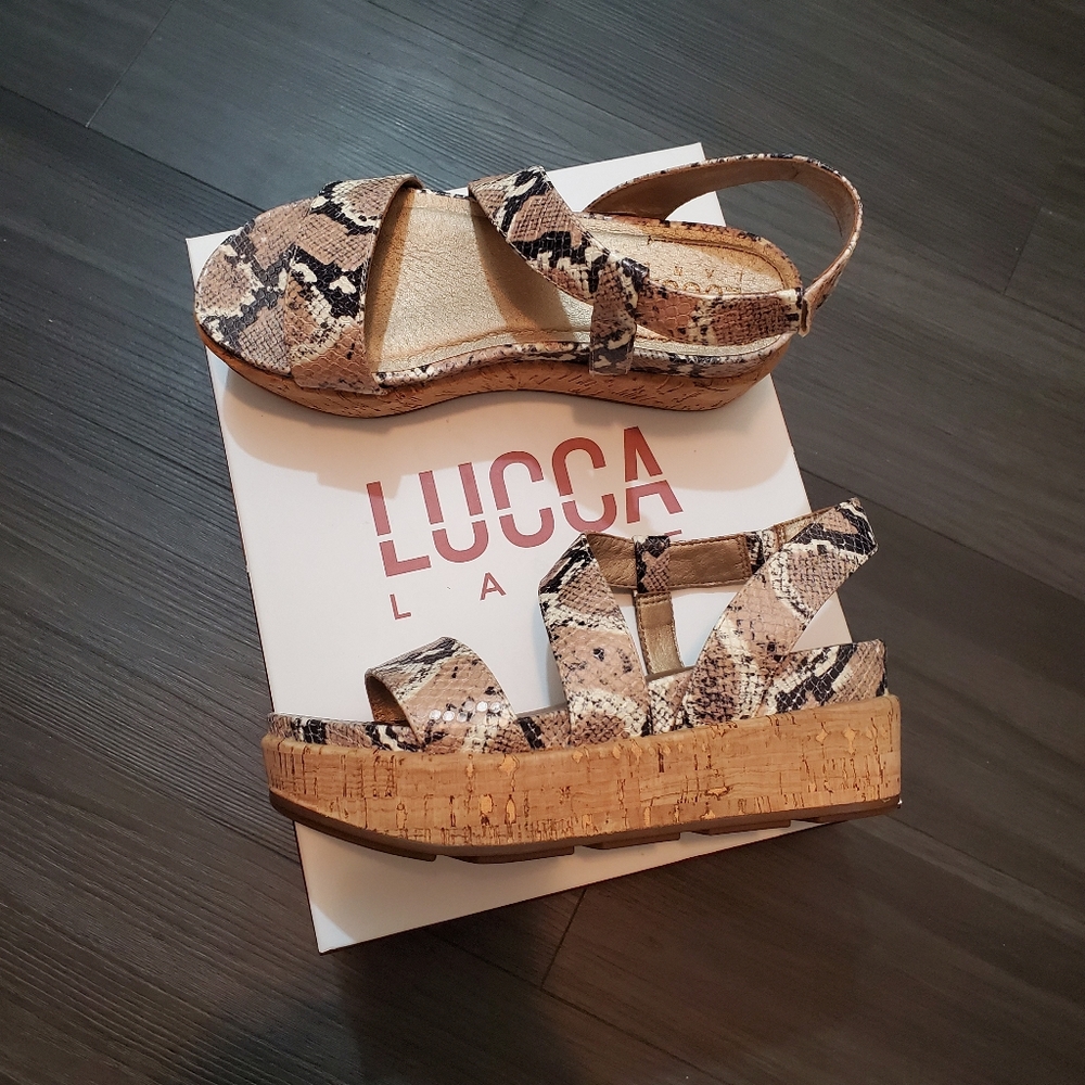 LUCCA Lane Olympia Safari Snakeskin Platfo…